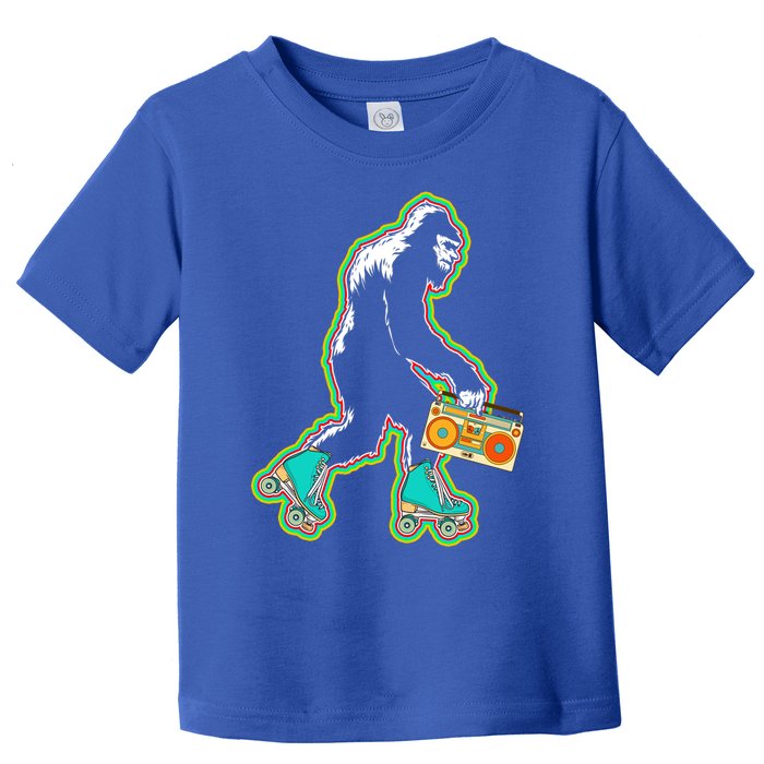 Sasquatch Roller Skater Bigfoot Skate Vintage Roller Skating Gift Toddler T-Shirt