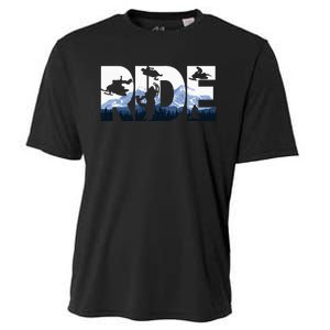 Snowmobile Ride Snow Mountain Snowmobiling Winter Sport Cooling Performance Crew T-Shirt