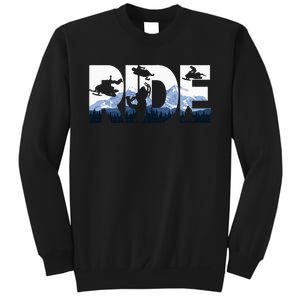 Snowmobile Ride Snow Mountain Snowmobiling Winter Sport Sweatshirt