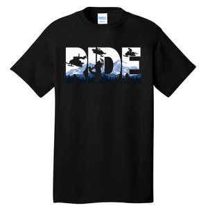 Snowmobile Ride Snow Mountain Snowmobiling Winter Sport Tall T-Shirt