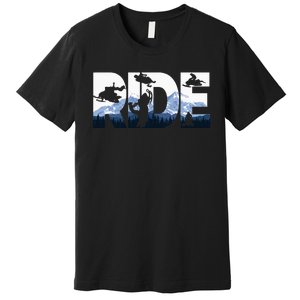 Snowmobile Ride Snow Mountain Snowmobiling Winter Sport Premium T-Shirt