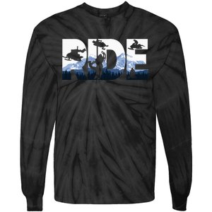 Snowmobile Ride Snow Mountain Snowmobiling Winter Sport Tie-Dye Long Sleeve Shirt