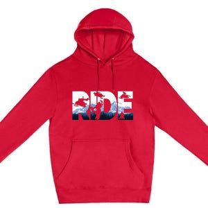 Snowmobile Ride Snow Mountain Snowmobiling Winter Sport Premium Pullover Hoodie