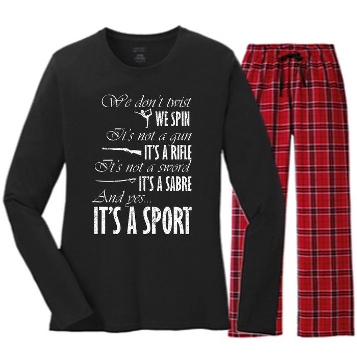 Spin Rifle Sabre ItS A Sport Color Guard Winter Guard Women's Long Sleeve Flannel Pajama Set 