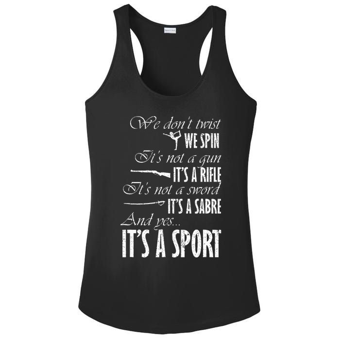 Spin Rifle Sabre ItS A Sport Color Guard Winter Guard Ladies PosiCharge Competitor Racerback Tank