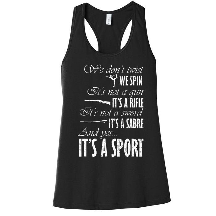 Spin Rifle Sabre ItS A Sport Color Guard Winter Guard Women's Racerback Tank