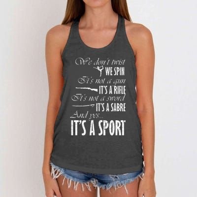 Spin Rifle Sabre ItS A Sport Color Guard Winter Guard Women's Knotted Racerback Tank