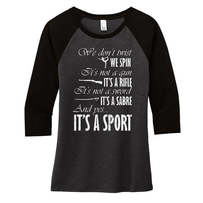 Spin Rifle Sabre ItS A Sport Color Guard Winter Guard Women's Tri-Blend 3/4-Sleeve Raglan Shirt