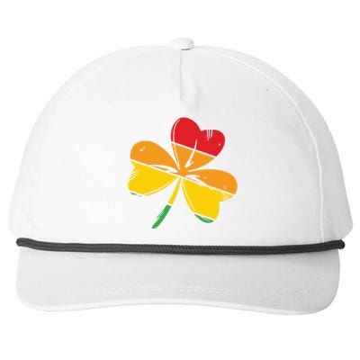 Shamrock Retro St Patricks Day Snapback Five-Panel Rope Hat