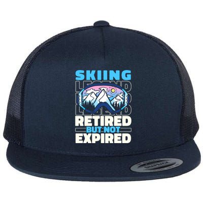 Skiing Retired Ski Cool Gift Winter Sports Skier Gift Flat Bill Trucker Hat