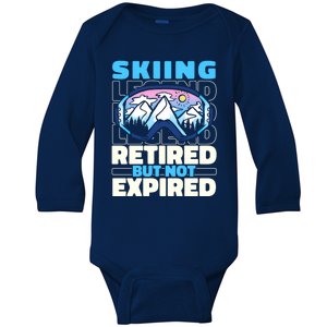 Skiing Retired Ski Cool Gift Winter Sports Skier Gift Baby Long Sleeve Bodysuit