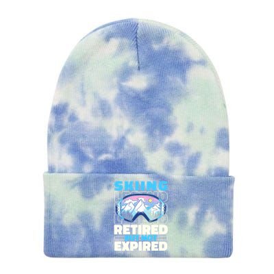 Skiing Retired Ski Cool Gift Winter Sports Skier Gift Tie Dye 12in Knit Beanie