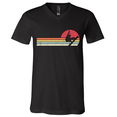 Snowboarding Retro Style For Snowboarder V-Neck T-Shirt