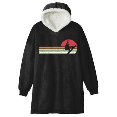 Snowboarding Retro Style For Snowboarder Hooded Wearable Blanket