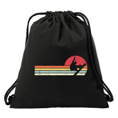 Snowboarding Retro Style For Snowboarder Drawstring Bag