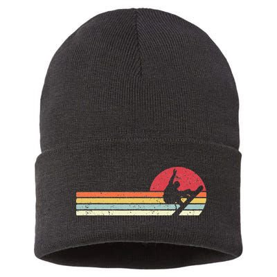 Snowboarding Retro Style For Snowboarder Sustainable Knit Beanie