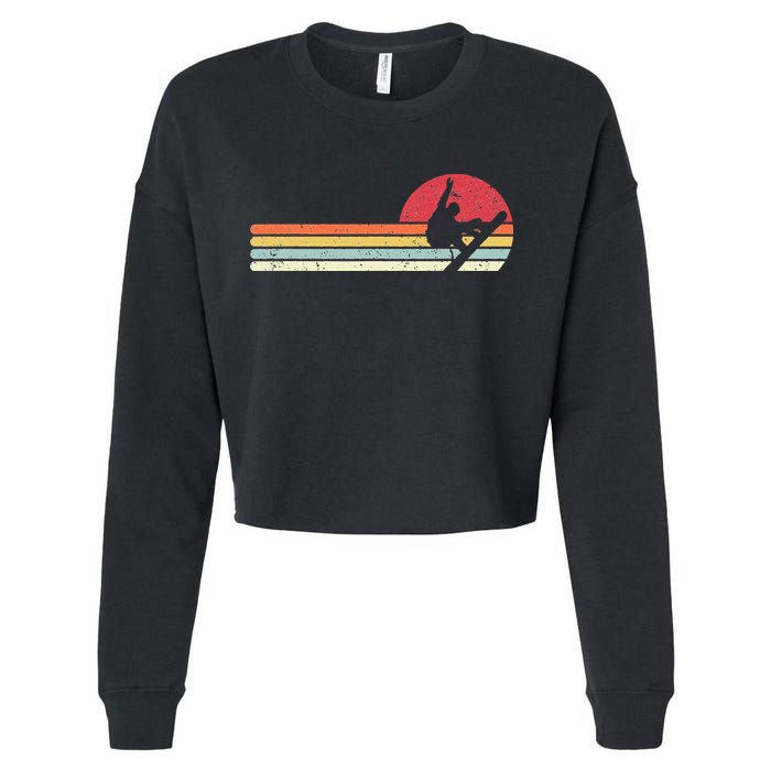Snowboarding Retro Style For Snowboarder Cropped Pullover Crew