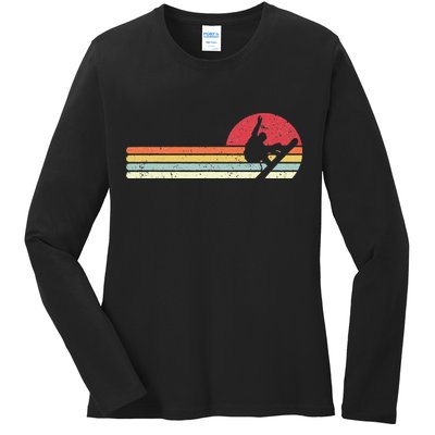 Snowboarding Retro Style For Snowboarder Ladies Long Sleeve Shirt