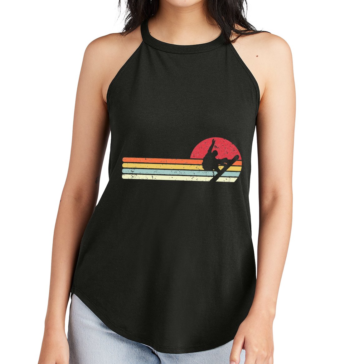 Snowboarding Retro Style For Snowboarder Women's Perfect Tri Rocker Tank
