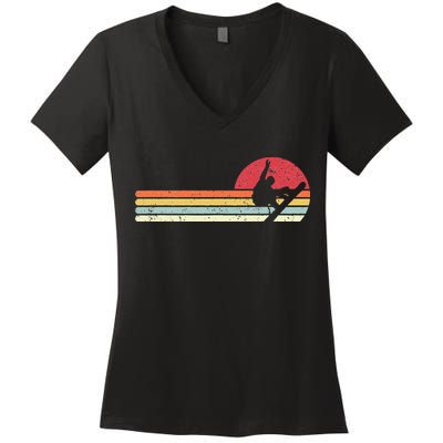 Snowboarding Retro Style For Snowboarder Women's V-Neck T-Shirt