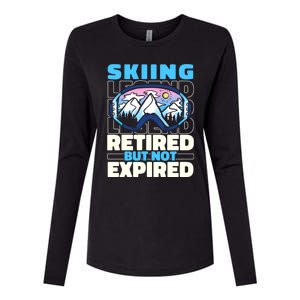 Skiing Retired Ski Gift Winter Sports Skier Cute Gift Womens Cotton Relaxed Long Sleeve T-Shirt