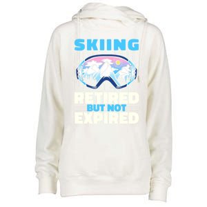 Skiing Retired Ski Gift Winter Sports Skier Cute Gift Womens Funnel Neck Pullover Hood