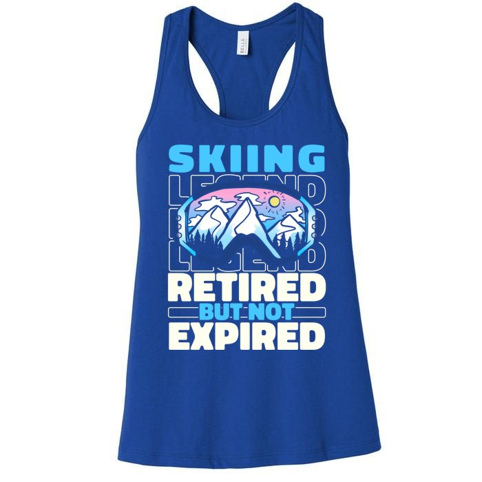 Skiing Retired Ski Gift Winter Sports Skier Cute Gift Women's Racerback Tank