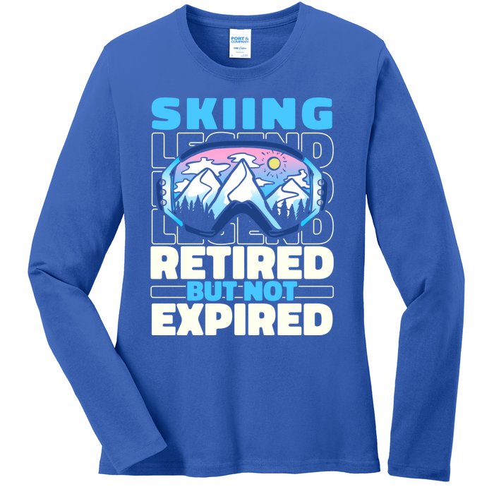 Skiing Retired Ski Gift Winter Sports Skier Cute Gift Ladies Long Sleeve Shirt