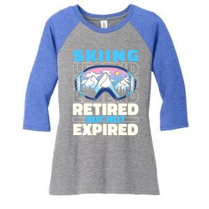 Skiing Retired Ski Gift Winter Sports Skier Cute Gift Women's Tri-Blend 3/4-Sleeve Raglan Shirt