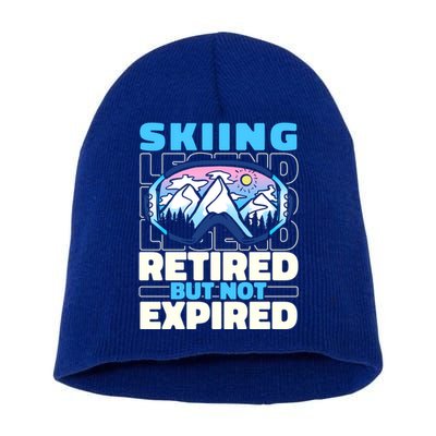 Skiing Retired Ski Gift Winter Sports Skier Cute Gift Short Acrylic Beanie