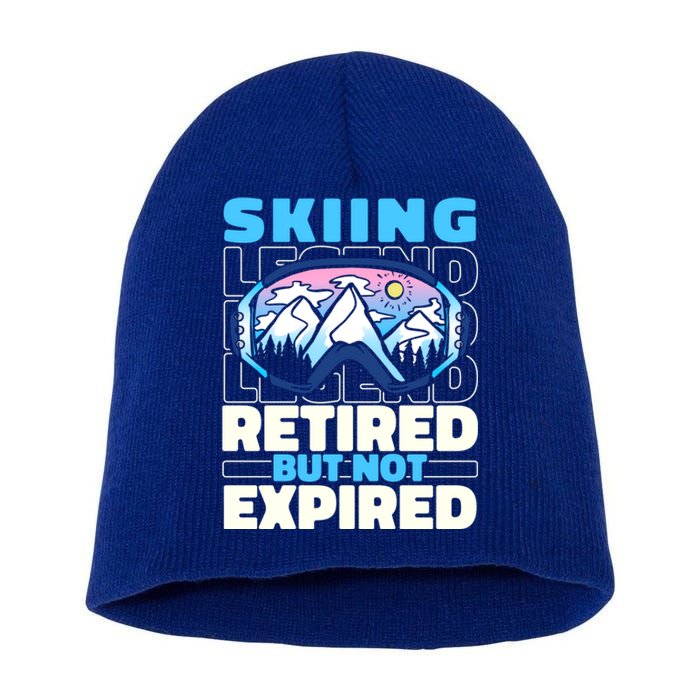 Skiing Retired Ski Gift Winter Sports Skier Cute Gift Short Acrylic Beanie