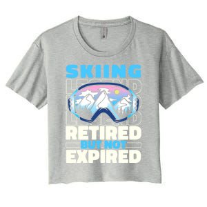 Skiing Retired Ski Gift Winter Sports Skier Cute Gift Women's Crop Top Tee