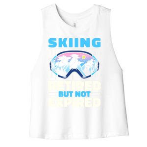 Skiing Retired Ski Gift Winter Sports Skier Cute Gift Women's Racerback Cropped Tank