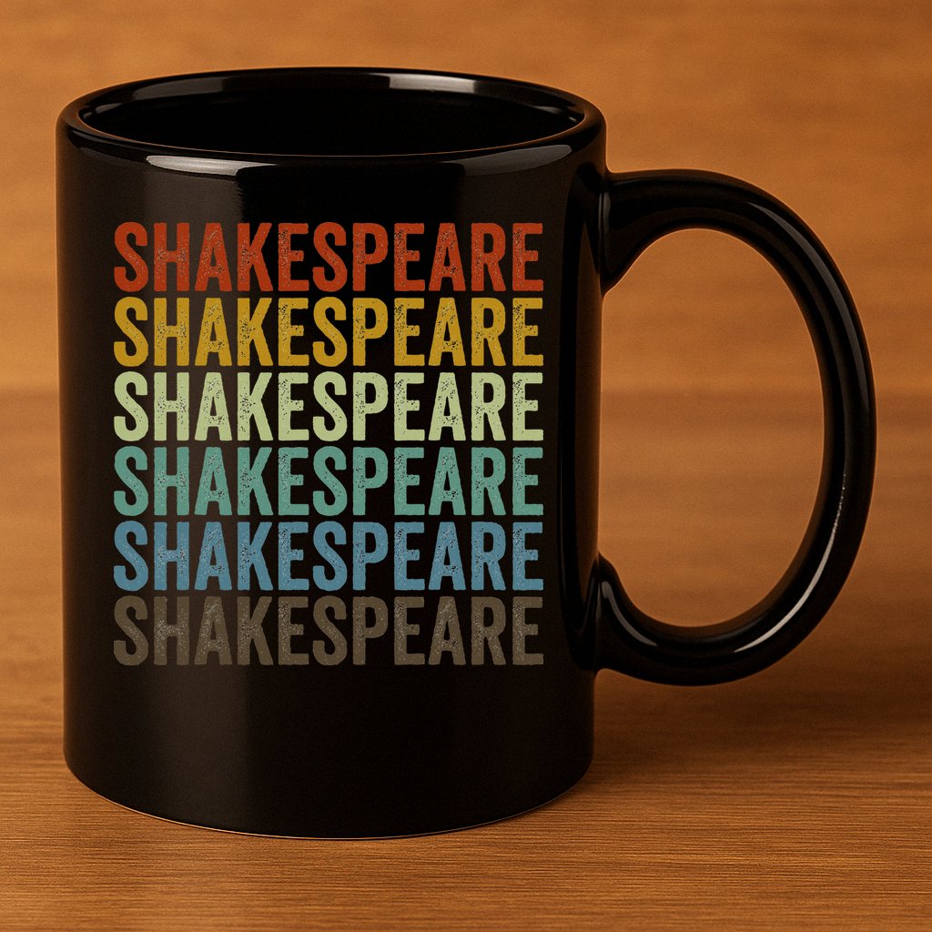 Shakespeare Retro 11oz C Handle Ceramic Mug