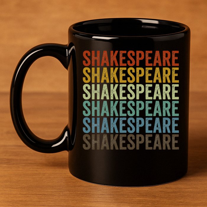 Shakespeare Retro 11oz C Handle Ceramic Mug