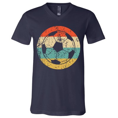 Soccer Retro Soccer Ball V-Neck T-Shirt