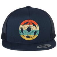 Soccer Retro Soccer Ball Flat Bill Trucker Hat