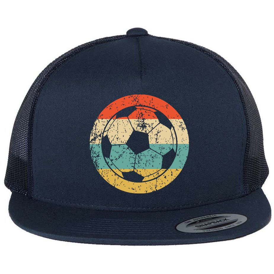 Soccer Retro Soccer Ball Flat Bill Trucker Hat