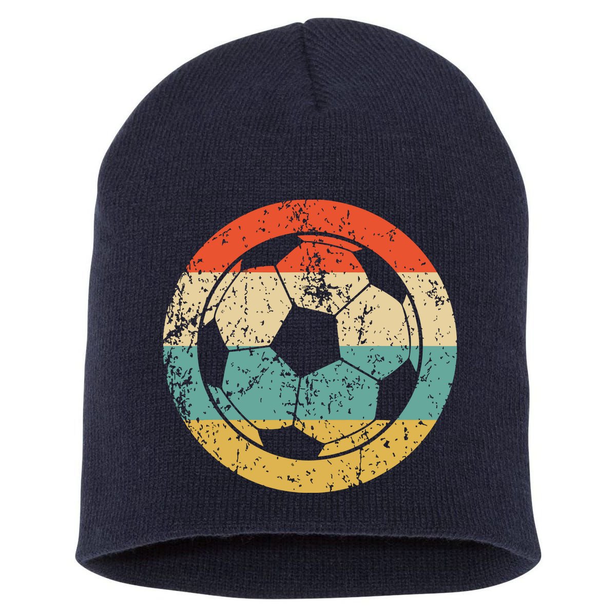 Soccer Retro Soccer Ball Short Acrylic Beanie