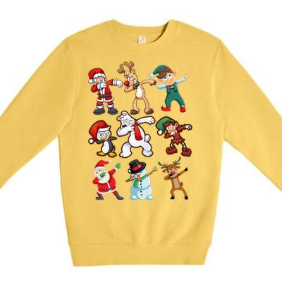 Santa Reindeer Snow Elves And Christmas Crew Gift Premium Crewneck Sweatshirt