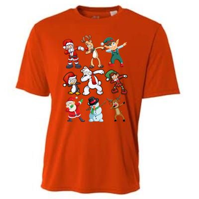 Santa Reindeer Snow Elves And Christmas Crew Gift Cooling Performance Crew T-Shirt