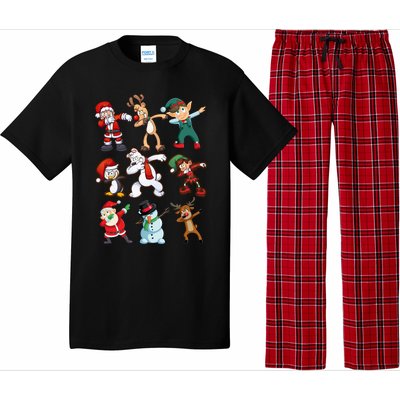 Santa Reindeer Snow Elves And Christmas Crew Gift Pajama Set