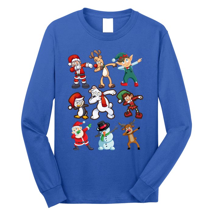 Santa Reindeer Snow Elves And Christmas Crew Gift Long Sleeve Shirt