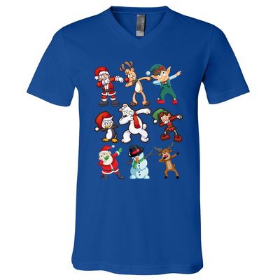 Santa Reindeer Snow Elves And Christmas Crew Gift V-Neck T-Shirt