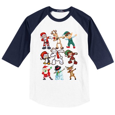 Santa Reindeer Snow Elves And Christmas Crew Gift Baseball Sleeve Shirt