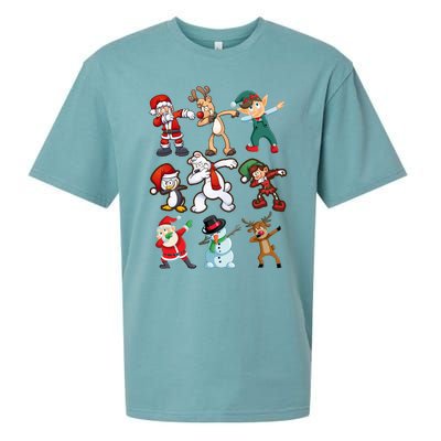 Santa Reindeer Snow Elves And Christmas Crew Gift Sueded Cloud Jersey T-Shirt