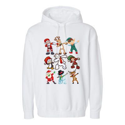 Santa Reindeer Snow Elves And Christmas Crew Gift Garment-Dyed Fleece Hoodie