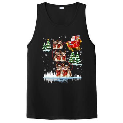 Santa Riding Shih Tzu Reindeer Christmas Pajama Matching Cool Gift PosiCharge Competitor Tank