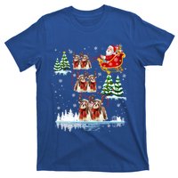 Santa Riding Shih Tzu Reindeer Christmas Pajama Matching Cool Gift T-Shirt