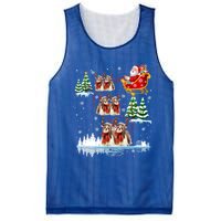 Santa Riding Shih Tzu Reindeer Christmas Pajama Matching Cool Gift Mesh Reversible Basketball Jersey Tank